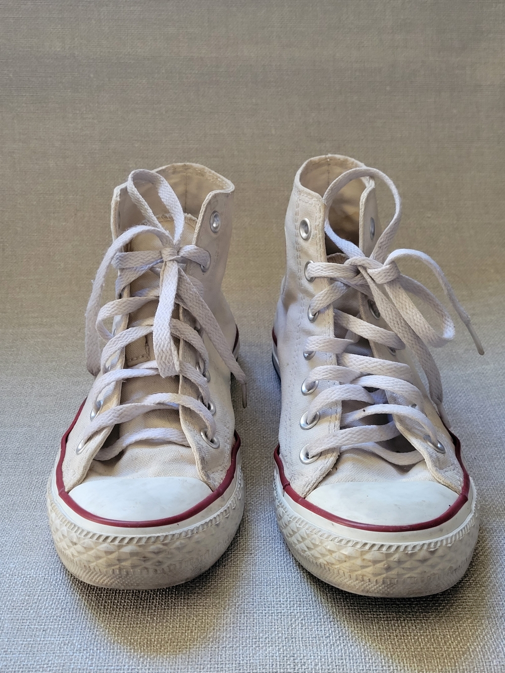 Converse High-Top Canvas Sneakers White Wmn 5.5 Worn In White Chucks